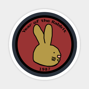 Year of the Rabbit 1987 Bunny Portrait Magnet